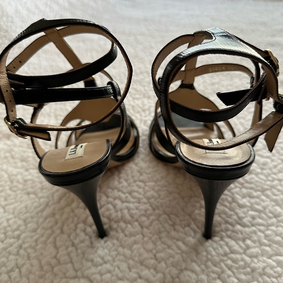 L.K. Bennett black gladiator Angie strappy leather high heels made in Italy 39.5 - Picture 5 of 12